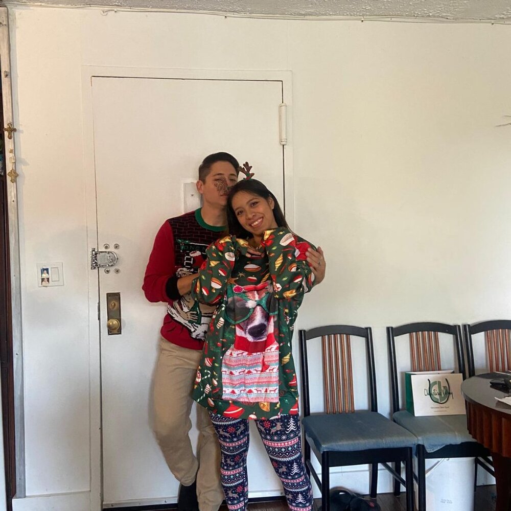 Holiday leggings with reindeer pattern with Pockets